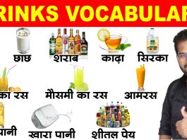 Drinks Name in English and Hindi Drinks Vocabulary with pictures